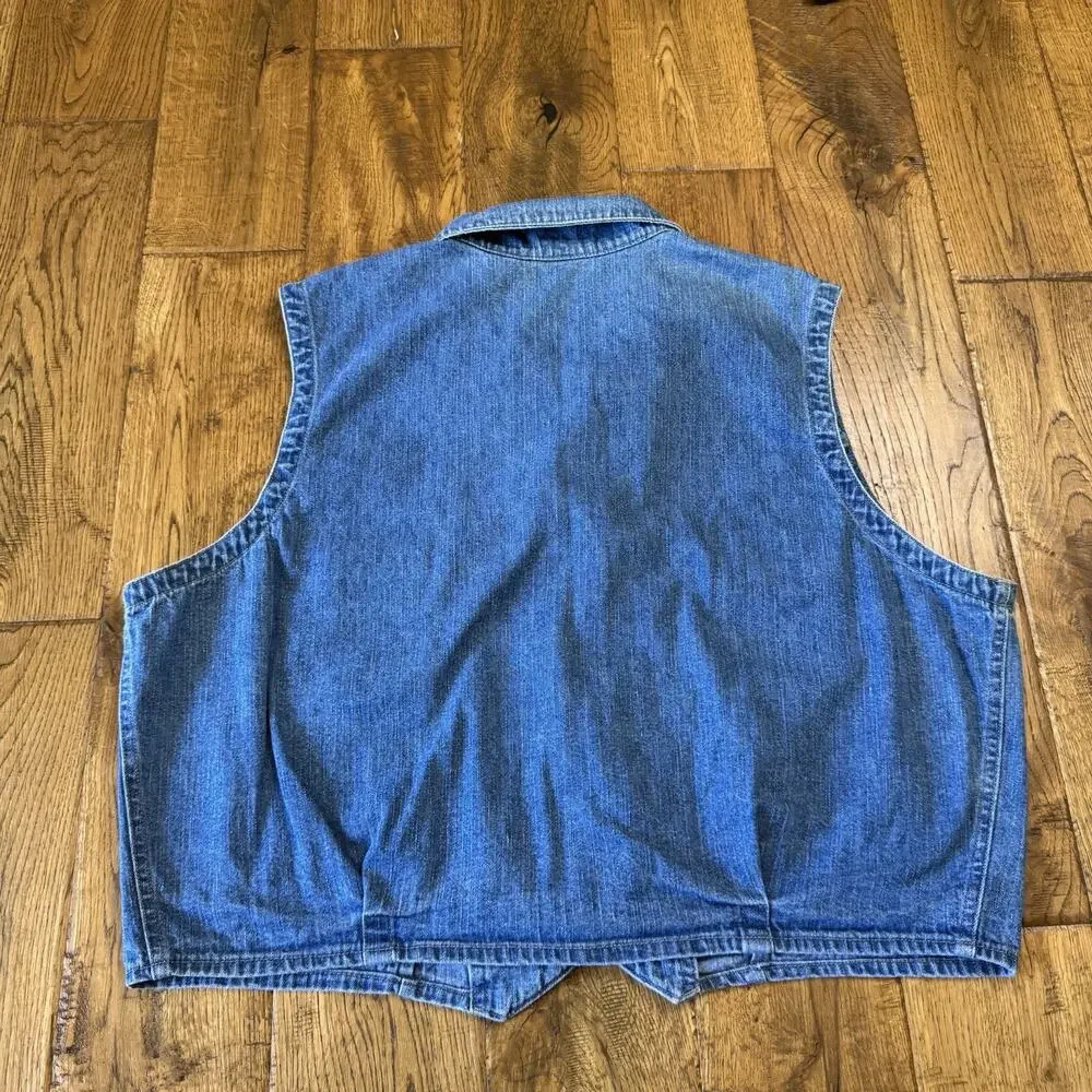 VTG St Johns Bay Denim Sleeveless Button Down Vest Women’s XL 90s Y2K Cowgirl - Picture 6 of 6